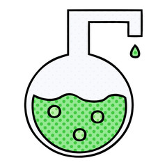 comic book style cartoon science experiment