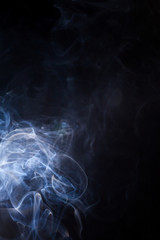 Smoke on a black background.