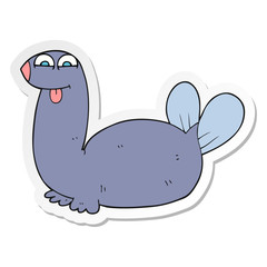 sticker of a cartoon seal