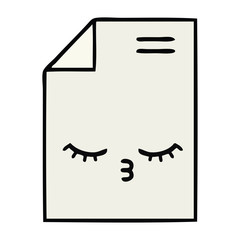 cute cartoon sheet of paper