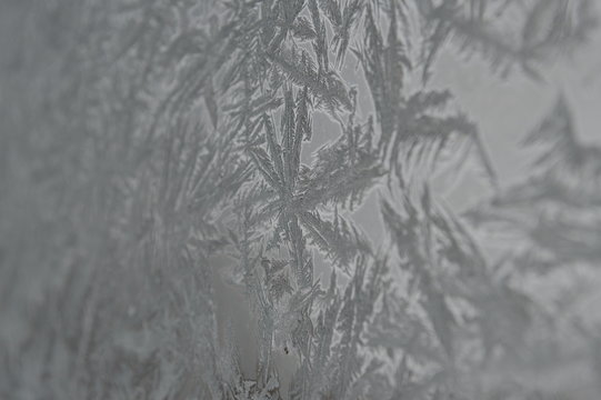 Ice on a Window in the Winter