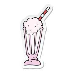 sticker of a cartoon milkshake