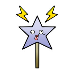 gradient shaded cartoon magic wand