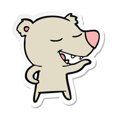sticker of a cartoon bear