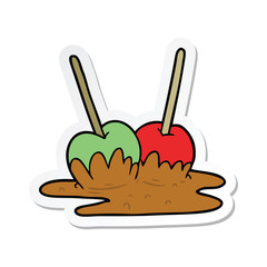 sticker of a cartoon toffee apples