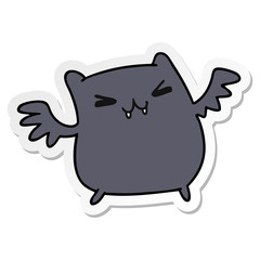 sticker cartoon of a kawaii cute bat