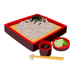 ざるそばのイラスト