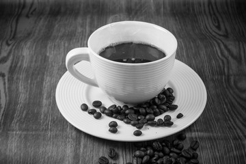 Coffee with coffee beans.