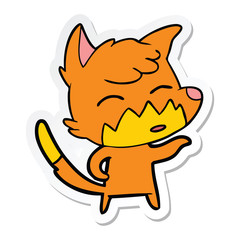 sticker of a cartoon fox