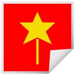 square peeling sticker cartoon star wand