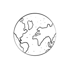 hand drawn doodle earth illustration vector