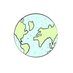 hand drawn doodle earth illustration vector