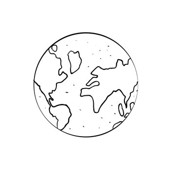 hand drawn doodle earth illustration vector