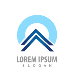 Circle arrow up logo concept design. Symbol graphic template element vector