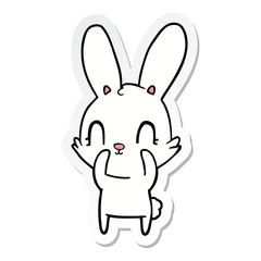sticker of a cute cartoon rabbit