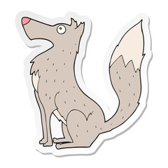 sticker of a cartoon wolf