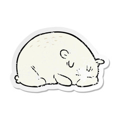 distressed sticker of a cartoon polar bear
