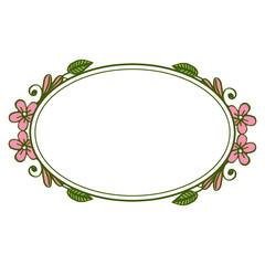 Vector illustration green leaf wreath frame beautiful in nature for decor greeting card hand drawn
