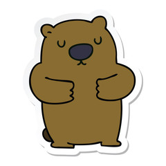 sticker of a quirky hand drawn cartoon beaver