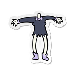 sticker of a cartoon vampire body