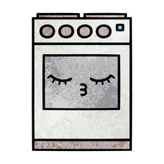 retro grunge texture cartoon kitchen oven