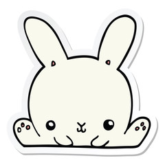 sticker of a cartoon rabbit