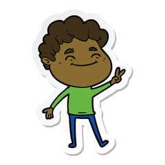 sticker of a cartoon friendly man