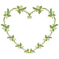Vector illustration design artwork green leaf red flower frames hand drawn