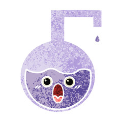 retro illustration style cartoon science experiment