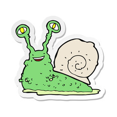 sticker of a cartoon snail
