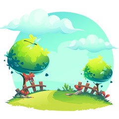 Vector cartoon background image Pin-up cute style