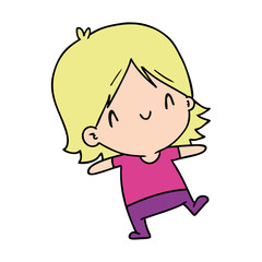 cartoon of a cute kawaii girl