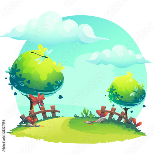 Vector cartoon background image Pin-up cute style