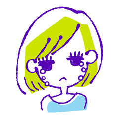 涙を流す女の子のイラスト