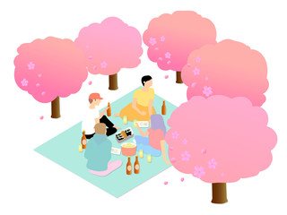 picnic under the cherry blossom trees