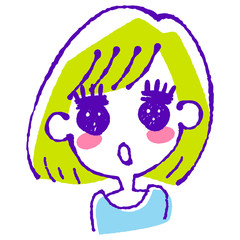 目を輝かせる女の子のイラスト