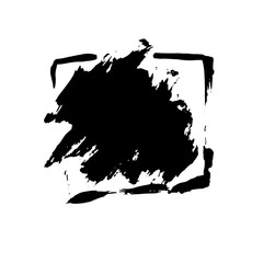 Ink vector dry brush frame. Vector illustration. Grunge hand drawn watercolor texture. Space for text.