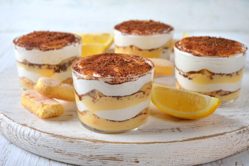 Lemon tiramisu dessert