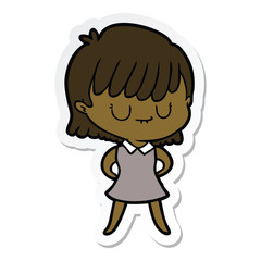 sticker of a cartoon woman