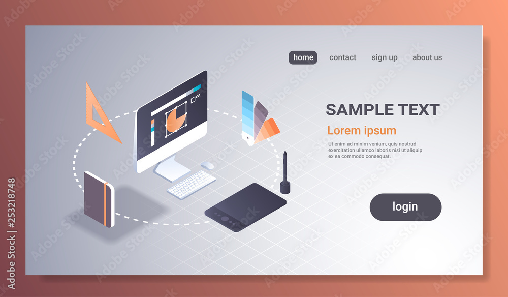 Poster creative graphic web design project concept computer monitor screen user interface creativity digita