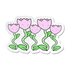 sticker of a cartoon flowers