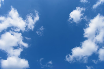 Bright sun in the blue sky with beautiful cloud, Natural concept