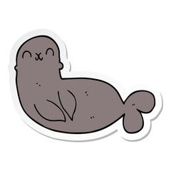 sticker of a cartoon seal