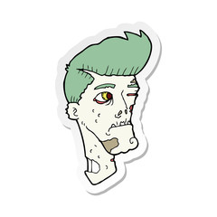 sticker of a cartoon zombie