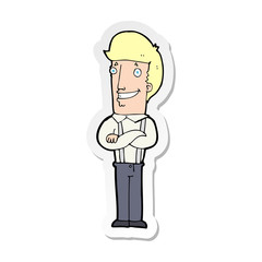 sticker of a cartoon proud man