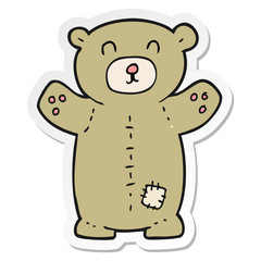 sticker of a cartoon teddy bear