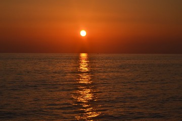 sunset on the sea