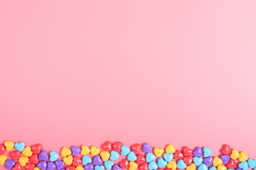 Fototapeta na wymiar candy on pink background