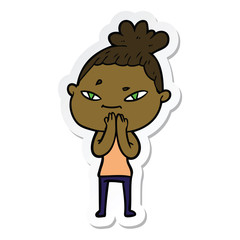 sticker of a cartoon woman