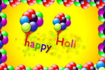 Happy Holi greeting  background concept on colorful background.